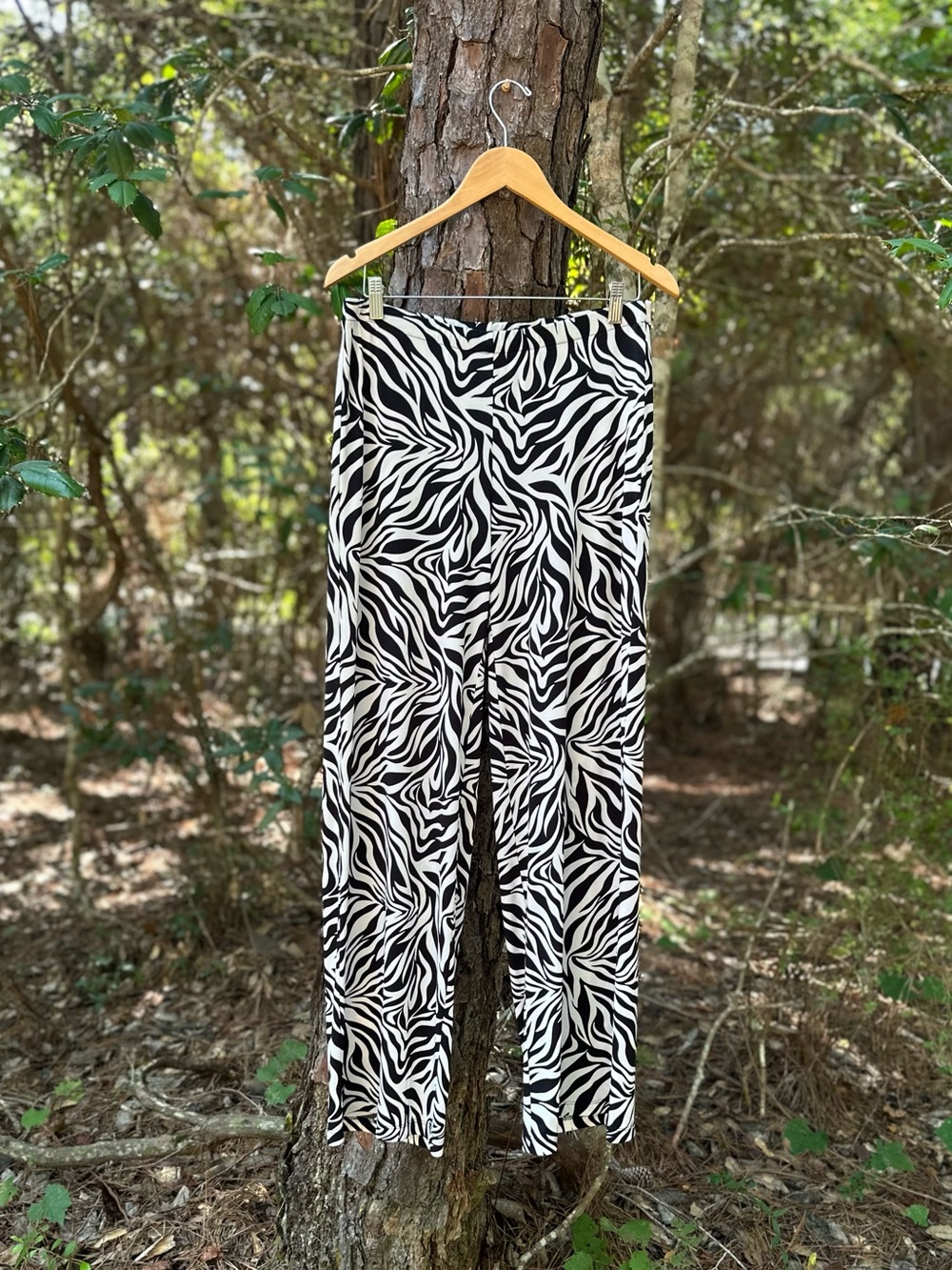 Kelly & Diane Y2K Wide-Leg Zebra Print Pants Size 8 Medium